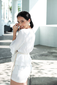 White Ruffle Blouse