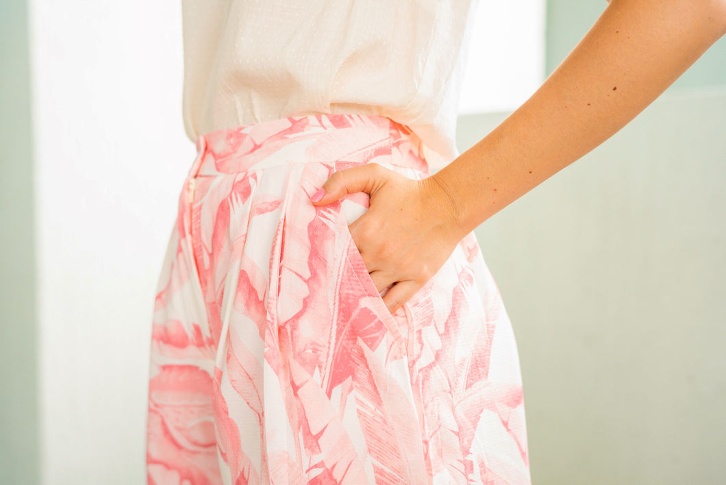 Pink Palm Print Shorts