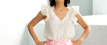 Load image into Gallery viewer, Ivory Ruffle Sleeve Top
