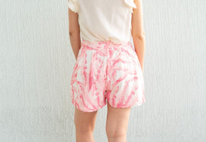 Pink Palm Print Shorts