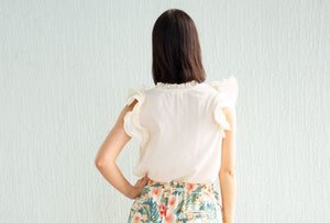 Ivory Ruffle Sleeve Top