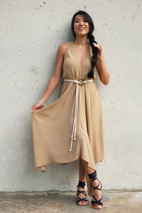 Tan Rope Belt Dress