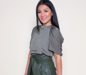 Grace Ruched Shoulder Blouse