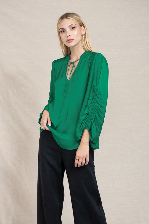 Ruched Sleeve Blouse