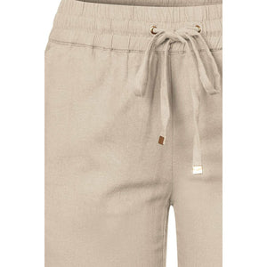 Tan Drawstring Linen Pants