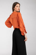 Load image into Gallery viewer, Ruched Sleeve Blouse
