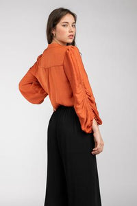 Ruched Sleeve Blouse