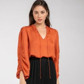 Ruched Sleeve Blouse