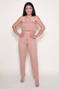 Strapless Crop Top & Pant Set