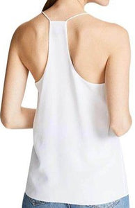 White Silk V-Neck Top