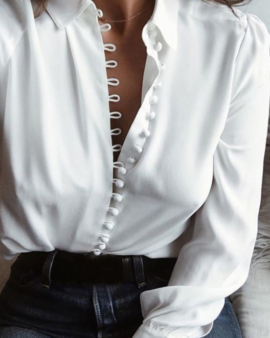 Long Sleeve Button Down Blouse