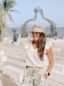 Ivory Ruffle Sleeve Top